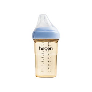 Bình sữa Hegen PPSU 240ml nắp màu xanh blue - núm ti size M từ 3 – 6 tháng