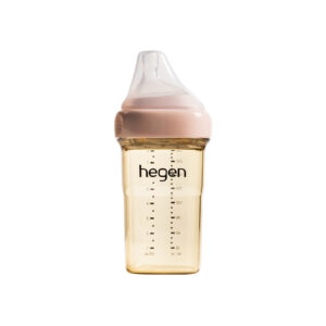 Bình sữa Hegen PPSU 240ml nắp màu hồng - núm ti size M từ 3 – 6 tháng