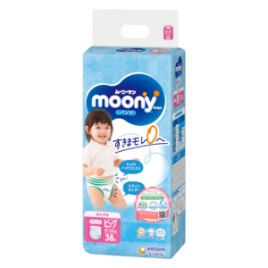 Bỉm tã quần Moony Xanh bé gái size XL 38 miếng (12-22kg)