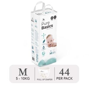 Bỉm tã quần ngày đêm Applecrumby Purebasics Diapers Pull Ups size M – 42+2 miếng (5-10kg)