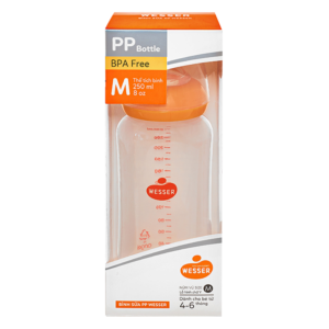 Bình sữa Wesser nhựa PP BPA Free cổ hẹp 250ml