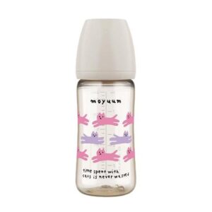 Bình sữa Moyuum PPSU in Cat 270ml (Màu xám)