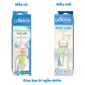 Bình sữa nhựa PP Dr.Brown's cổ hẹp 120 ml (mọi độ tuổi) - Giao bao bì ngẫu nhiên