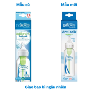 Bình sữa nhựa PP Dr.Brown's cổ hẹp 250 ml (mọi độ tuổi) - Giao bao bì ngẫu nhiên