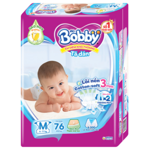 Tã dán Bobby size M 76 miếng (6 - 11 kg)