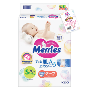 Bỉm Tã dán Merries size S (cho bé 4 - 8kg)