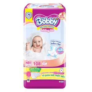 Miếng lót Bobby size NB1 108 + 6 miếng (Dưới 1 tháng)