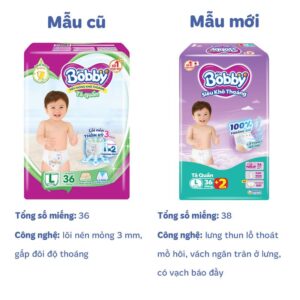 Tã quần Bobby size L 36 + 2 miếng (9 - 14 kg)