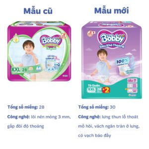Tã quần Bobby size XXL 28 + 2 miếng (15 - 25 kg)