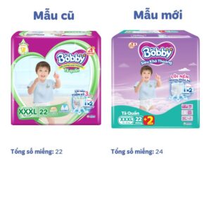 Tã quần Bobby size XXXL 22 + 2 miếng (20 - 35 kg)