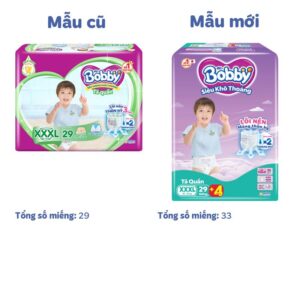 Tã quần Bobby size XXXL 29 + 4 miếng (20 - 35 kg)
