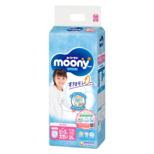 Bỉm tã quần Moony Xanh bé gái size XXL 26 miếng (13-28kg)