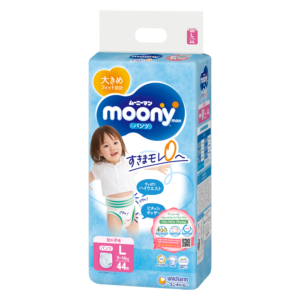 Bỉm tã quần Moony bé gái size L 44 miếng (9-14kg) (giao bao bì ngẫu nhiên)