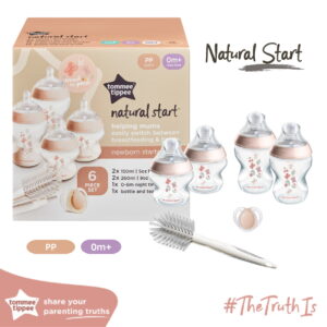 Bộ Bình Sữa Sơ Sinh Ty Siêu Mềm Tự Nhiên Tommee Tippee – Hồng (Bao Gồm: 2 Bình 260ml, 2 Bình 150ml, 1 Ty Ngậm Dạ Quang 0-6 Tháng, 1 Cọ Rửa Bình Sữa Và Núm Ty)