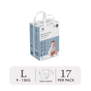 Bỉm dán ngày Applecrumby Slimdry Easyday Mini Tape size L – 17 miếng (9 – 13kg)