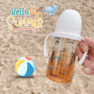 Ubmom- Bình ống hút summer marine trắng 280ml