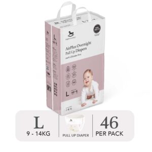 Bỉm tã quần đêm Applecrumby Airplus Overnight Mega Pull Ups size L – 40+6 miếng (9 – 14kg)