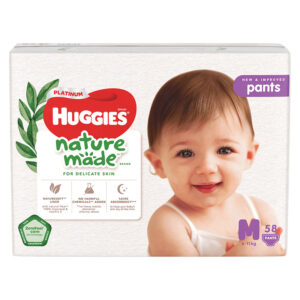 Tã quần Huggies Platinum nature made cao cấp size M 58 miếng (6 - 11 kg)