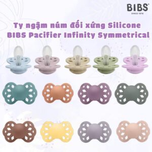 Ty ngậm núm đối xứng Silicone BIBS Pacifier Infinity Symmetrical Size 2 (trên 6 tháng)