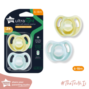 Ty ngậm silicon siêu nhẹ cho bé Tommee Tippee Ultra Light 6-18 tháng (vỉ đôi)