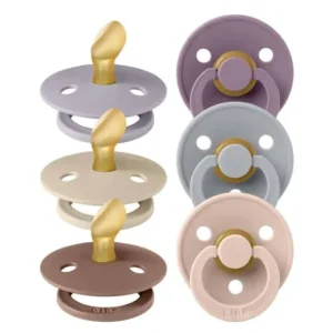 Ty ngậm núm dẹt cao su tự nhiên BIBS Pacifier Colour Latex Anatomical Size 1 (0-6 tháng)