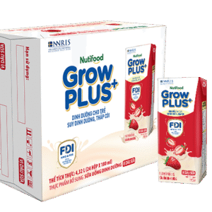 Sữa nước dinh dưỡng GrowPLUS+ Vị Dâu Sữa Hộp 180ml