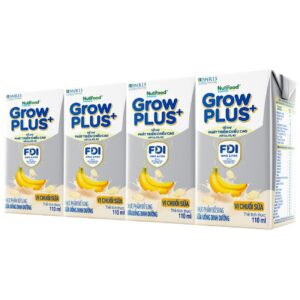 Sữa nước dinh dưỡng Nutifood Grow Plus vị chuối sữa 4x110ml