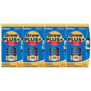 Sữa nước dinh dưỡng Nutifood GrowPlus+ Xanh 1Y+ (4x110ml)