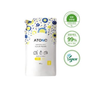 Túi Nước Rửa Bình Rau Củ Quả Và Chén Bát Atono2 Thuần Chay Đậm Đặc Cho Bé Từ 0+ Hương Chanh