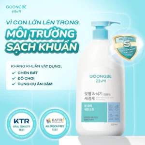Nước Rửa Bình Sữa Và Chén Bát Goongbe Kháng Khuẩn Đậm Đặc