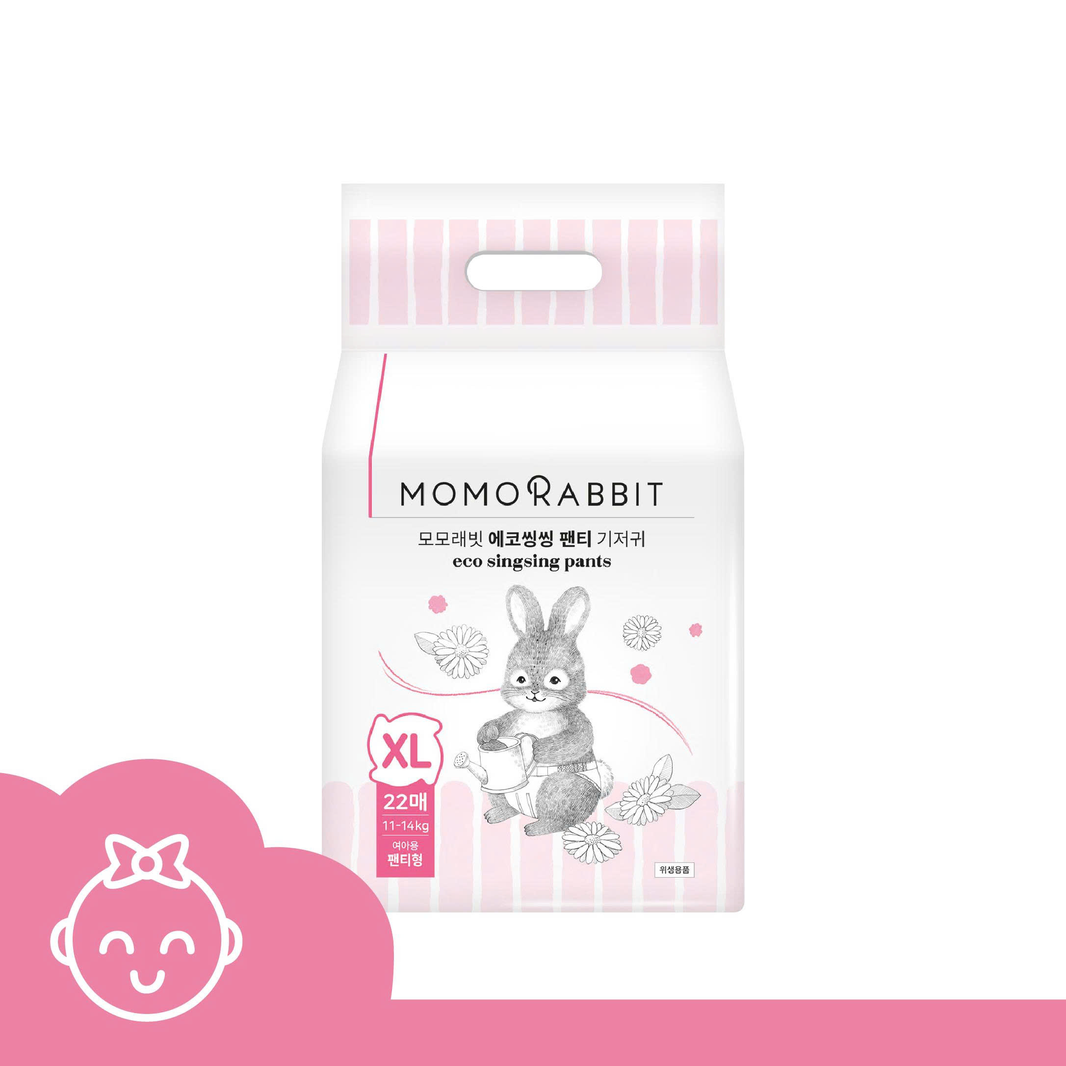Bỉm quần bé gái Momo Rabbit size XL22 (11-14kg)