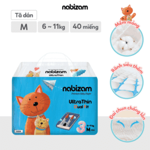 Bỉm dán ngày Nabizam ultra thin M40 (6-11kg)
