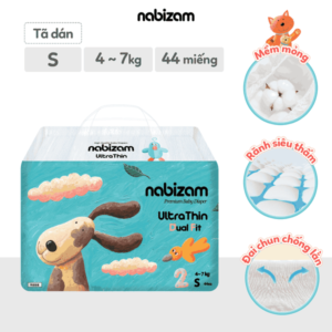 Bỉm dán ngày Nabizam ultra thin S44 (4-7kg)