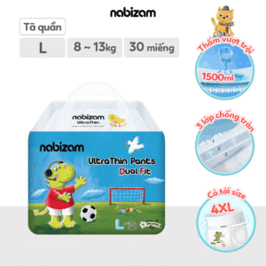 Bỉm quần ngày Nabizam ultra thin (4 mùa) L30 (8-13kg)