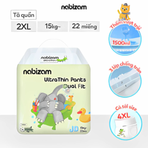 Bỉm quần ngày Nabizam ultra thin (4 mùa) XXL22 JB (trên 15kg)