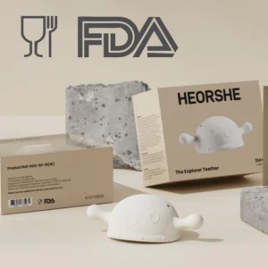 Gặm Nướu Nhà Khám Phá HEORSHE cầm tay Silicone cao cấp giống núm ti Silicone an toàn
