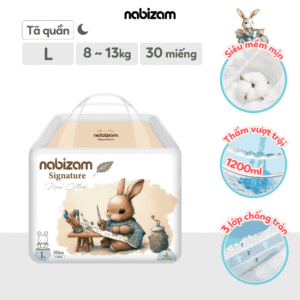 Bỉm quần đêm Nabizam Signature size L30 miếng (8-13kg)